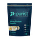 Purist grass-fed whey protein isolate vanilla bean package on a white background