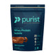 Purist® grass-fed whey protein isolate package in milk chocolate flavor on a white background